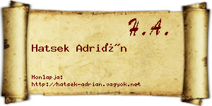 Hatsek Adrián névjegykártya
